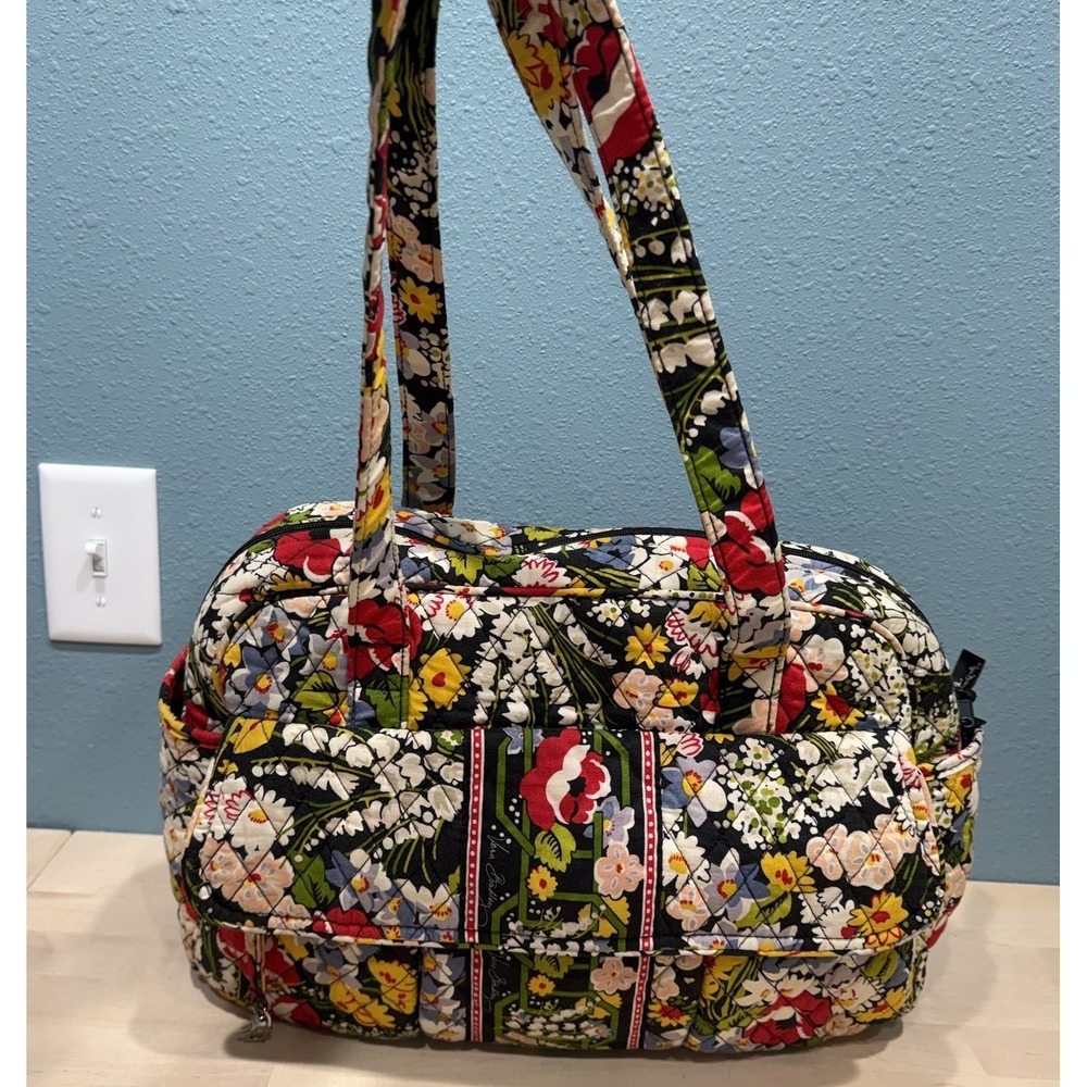 Vera Bradley Poppy Fields Quilted Floral Shoulder MultiColor Lined Tote Baby Bag